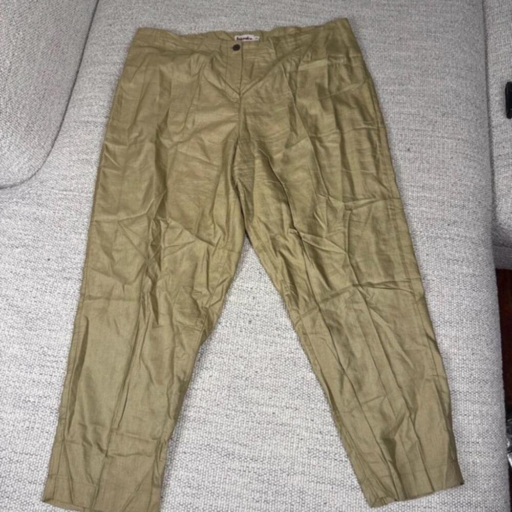 Linen-style summer pants light brown tan - size XXL from Fabindia, made in India - Picture 6 of 8